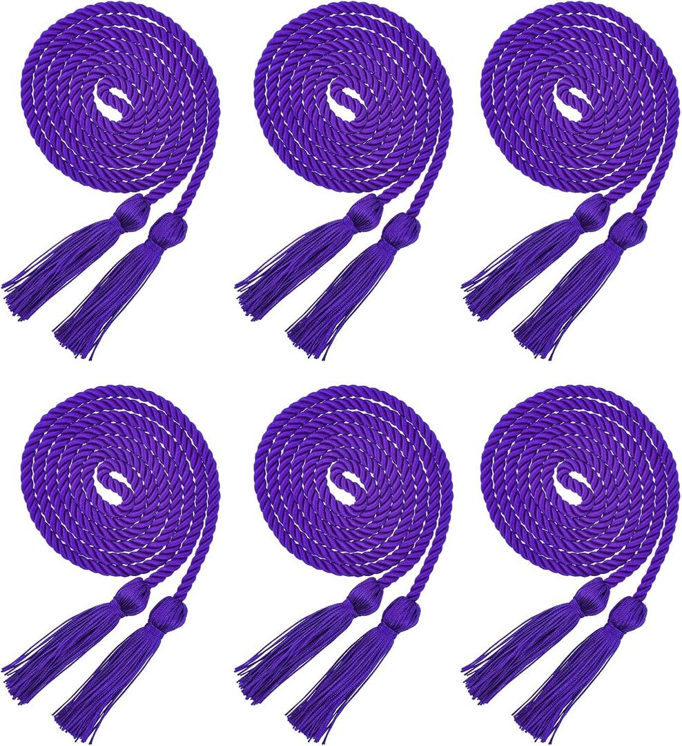 6 Pieces Graduation Honor Cords Tassels Honor Cords with Tassel for Graduation Students
