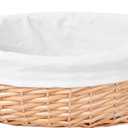 YRMT Wicker Empty Gift Basket to Fill, Wicker Storage Basket with Liner for Organizing Shelves Holiday Present Basket with Handles, Large 15" x 10.6" x 7.3"