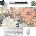 Nasdalgias Japanese Floral Desk Mat Boho Aesthetic Flower Desk Matt for Desktop Large XXL Gaming Mouse Pad Extended Deskpad Laptop Keyboard Computer Mat Office Decor for Women 31.5 X 15.7