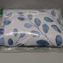 MYSKY HOME Leaf Curtains Living Room 95 inch Long for Patio Dining Room Thermal Insulated Darkening Soft Curtains Home Decor Pattern Grommet Drapes, 52 Wide x 95 Long, Blue, 2 Panels