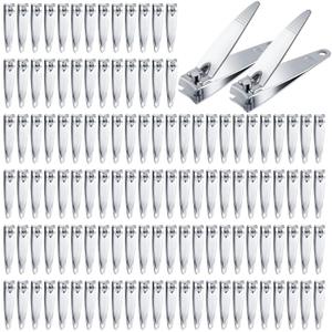 Hestya 300 Pieces Nail Clippers Bulk Stainless Steel Clipper Bulk Flat Toenail Clippers Portable Sturdy Nail Cutter Manicure Trimmer Curved Edge Pedicure for Men Women Toe Travel
