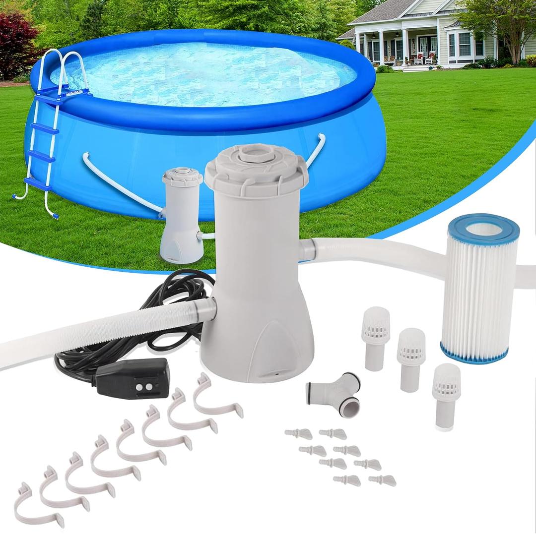 TonGass 800 GPH Pool Filter Pump for Above Ground Pool Up to 5000 Gallons