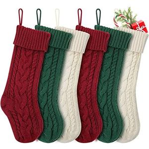 KaKaPops Christmas Stockings, 18 Inches Knit Christmas Stockings Xmas Hanging Stockings for Family Christmas Decorations
