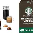 Nespresso Limited-Edition Vertuo Pop+ Deluxe Coffee and Espresso Maker by Breville with Milk Frother, Matte Black Gold + Starbucks Capsules, Vertuo Line