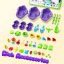 Kids Flower Water Sand Table for Toddlers - 2-Tier Outdoor Water Sand Play Table Toys for Boys Girls, Summer Splash Activity Sensory Table Party Birthday Gift for Kids 3-5 6-12(Purple)