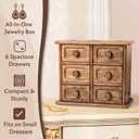 Handmade Wooden Jewelry Box 11" x 9.5" - Engraved Knobs, Top Symbol Markings, Strong and Durable Mango Wood - Large Jewelry Box for Women, Men - 3 x 2 Layer Jewelry Box