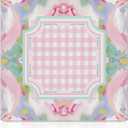NATSUNO Pink Boho Floral Checkered Mahjong Mat (31.5x31.5), Abstract Watercolor Cottagecore Pastel Non-Slip Noise Reduction Mahjong Table Mat for American Mah Jong Poker Board Card Games Dominoes