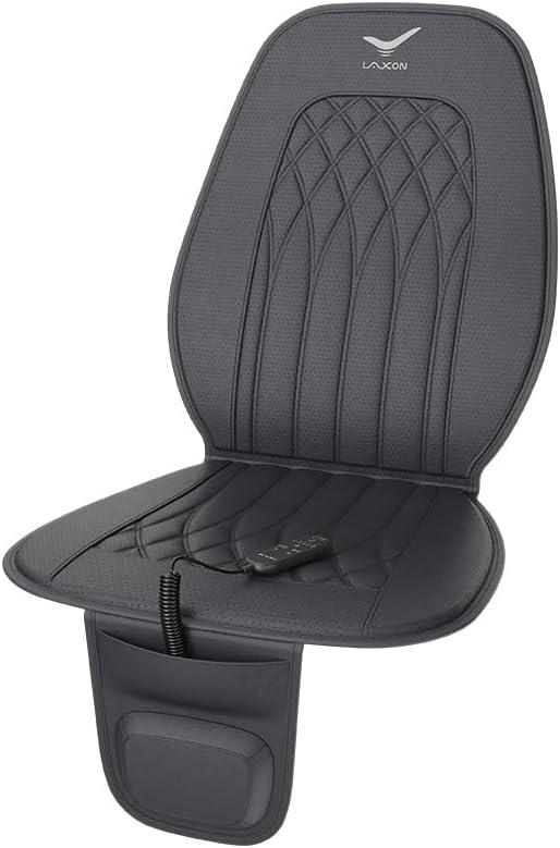 Laxon Air Bag Shiatsu Back Massager for Long time seatting with Long Distance Driving. Vehicle Seat Cushion for Stress Relief, Waist Hip Massager. (Black)