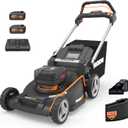 WORX Nitro 40V 21" Cordless Lawn Mower with Aerodeck & Intellicut, Electric Mower with Variable Speed, Self-propelled Lawn Mower WG760  (2) PowerShare 5.0Ah Batteries & Charger Included