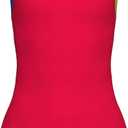 ARENA Feel Girls' Youth Light Drop Back Solid Swimsuit Waterfeel Fabric Comfortable One Piece Suit Pool or Beach (14 Years, Fluo Red/Blue China/Soft Green)