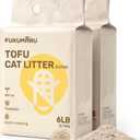 FUKUMARU Tofu Cat Litter - Septic Safe Corn Starch Blend, Flushable & Dust-Free, Quick Clumping, Superior Odor Control, Unscented, All-Natural, Low Tracking Pellets, Lightweight, 12 LBS (2 Packs)