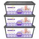 Refills Compatible with Genie Easy Roll Signature Diaper Pail and Platinum Diaper Pail, Upgraded 90 Bags Hold up to 4200 Newborn Diapers, Extra Thickness Powerful Odor Control (30 Count (Pack of 3))