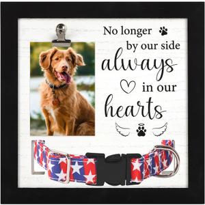Pet Memorial Gifts, Pet Remembrance Picture Frame for Loss of Dog, Memorial Frame with Collar Holder for Pet Passed Away Sympathy Gifts