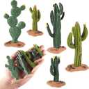 EOIVSH Desert Animal Figurines Set with Model Cactus - Artificial Greenery Plant Fake Cacti - Desert Diorama Project - Great for Sand Table Landscape Scene Accessories Decoration