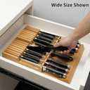 Utoplike In-drawer Knife Block Bamboo Kitchen Knife Drawer Organizer Large, handle Steak knife Holder without Knives, Fit for 16 Knife and 1 Sharpening Steel (Knives & Sharpening Not Included)