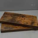 QEEIG Bathroom Floating Shelves for Wall - 15.7" Wall Mounted Shelf Over Toilet Farmhouse Home Decor Display Bookshelf Small 15.7 x 6.7 inch Set of 2, Rustic Brown (008-40BN)