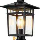17'' Dusk to Dawn Outdoor Post Lights,Black Lamp Post Light Fixture, Waterproof Aluminum Outside Lamp Posts Light Outdoor Lighting, Pole Lantern for Yard Patio Pathway Garden Deck, E26 Base (1-Pack)