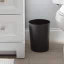 Bath Bliss Hammered Design Waste Bin | 1 Pack | Round Open Top | 10 Liter | Bathroom Trash Can | Kitchen | Office | Bedroom | Textured Plastic | Wastebasket | Black
