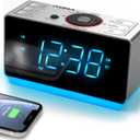 iTOMA Alarm Clock Radio with Bluetooth Speaker, FM Radio, Dual Alarm with Snooze, Large LED Display, Dimmer Control, USB Charging Output and Night Light CKS708
