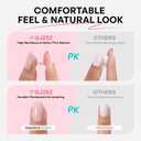 2 x Pink & White French Tip Press on Nails Easter - GJZEZ Soft Gel Almond Nail Press-On, Minimalist Elegant Fake Nails for Women Weddings Bridal Party | 16 Sizes - 32 pcs Reusable Nail, Blush French