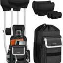 Ytonet Crutches Padding & Crutch Bag 5 PCS, Crutch Pads for Armpits and Hand Grips, Water-Resistant, Pouch with Reflective Strips, Crutches Accessories for Standard Crutches, Men, Women (Black)