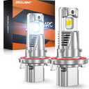 SEALIGHT H13/9008 LED Head Light Bulb, 800% 46000LM Brighter than Halogen, 1:1 Real Size 9008 Light, 6500K Cool White with Fan, Pack of 2