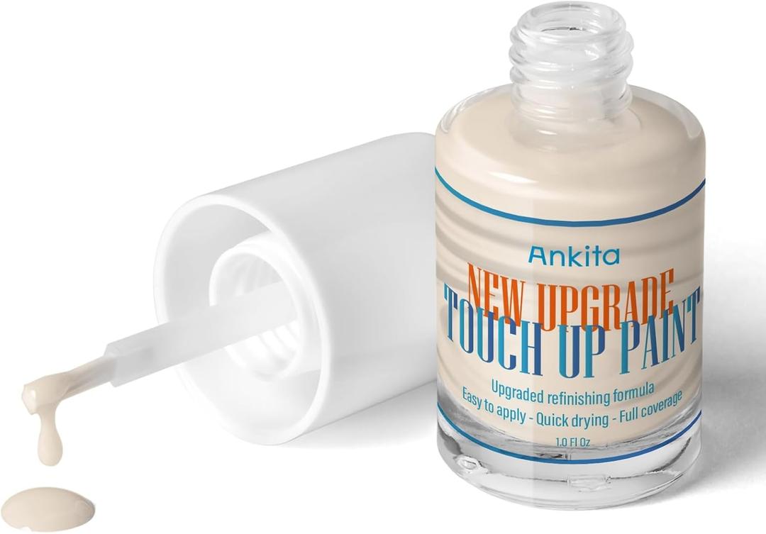 Porcelain Sink Touch Up Paint, High-Gloss Porcelain Repair Kit White & Appliance Paint for Chips, Scratches, Cracks and Spots on Enamel, Acrylic, Porcelain in Kitchen and Bathroom (Antique White)