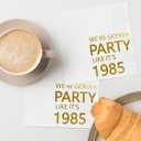Horaldaily 100 Pack 41th Birthday Disposable Paper Decorative Luncheon Napkins, We're Gonna Party Like It's 1985 Hand Towel for Party Lunch Dinner Kitchen Bathroom (Gold,6.5x6.5 Inches)