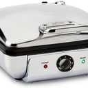 All-Clad Stainless Steel Waffle Maker 4 Section, Thick Belgium Waffle Makers, Upright Storage 1600 Watts, Nonstick, 6 Browning Levels, Dishwasher Safe