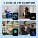 Blood Pressure Smart Watch, 1.95'' Blood Pressure Watch with Air Pump Cuff, Smart Watch with Blood Pressure Monitor Sleep Sports Tracking for Android iOS Supports Data Sharing, Reminder Monitoring