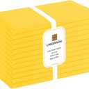 Set of 12 Hemstitch Cloth Dinner Napkins Cotton - Soft Durable Washable - Ideal for Farmhouse Party Wedding Christmas Easter - Perfect Everyday Use Table Linen Cloth Napkins 18x18 Yellow