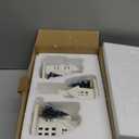 DN DECONATION Light up Christmas Decor Ceramic Village Houses, 3Pcs White Christmas Porcelain Villages with Frosted Trees, Holiday House Figurines Xmas Village Sets for Winter Table Decoration Indoor