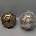 Hapjoy Hanging Solar Lights Outdoor Garden Decor Solar Lantern Waterproof Plastic Moroccan Outdoor Decorations for Patio Pathway Yard Backyard Garden Decorative (2 Pack, Bronze)