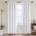 H.VERSAILTEX 100% Blackout Curtains 84 Inches Long Full Light Blocking Curtain Draperies with Soft White Coating for Bedroom Living Room Thermal Insulated Window Treatment Set of 2 Panels, White (52"W x 84"L (Pack of 2), White)