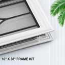 Pushglossy 1 Pcs 8" x 36" Entry Door Glass Window Insert White Raised Frame Nouveau Exterior Front Door Sidelite Inserts Replacement Kit for Home Improvement (Patina Caming)