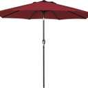 Blissun 9' Outdoor Patio Umbrella, Outdoor Table Umbrella, Yard Umbrella, Market Umbrella with 8 Sturdy Ribs, Push Button Tilt and Crank