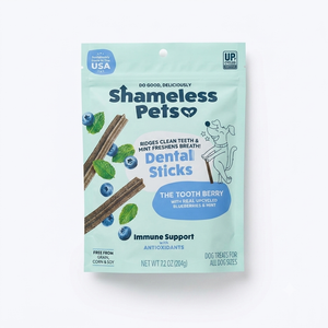 Shameless Pets The Tooth Berry Dental Stick Dog Treats, No Artificial Colors, Flavors or Preservatives, Grain Free, 7.2 Ounce (Pack of 6), BBD: JUN 25 2027