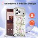 XIQI Compatible with iPhone 17 Pro Max Case 6.9" for Women Girls Cute Translucent Magnetic Phone Case with Floral Pattern [Never Fade Flower Design][Compatible with Mag-Safe],Peony