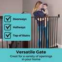 Toddleroo Easy Swing & Lock Baby Gate for Top of Stairs: 36" Tall, Bronze