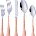 Buyer Star 20-Piece Heavy Duty Silverware Flatware Set for 4, Stainless Steel Luxury Cutlery Sets for Home Restaurant Hotel, Rose Gold, Mirror Polish, Dishwasher Safe