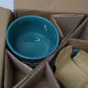TP 12-Piece Dinnerware Set, Melamine Dishes Set with Bowls and Plates, Non-breakable and Lightweight Dinner Service for 4, Teal