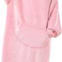 Moinlizy Wearable Blanket Hoodie, Long Thick Hooded Blanket Oversized for Adults Women Men with Pocket and Sleeves