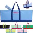 Sunnymove Mahjong Bag for Tiles and Racks Empty American Mahjong Tiles Carrying Tote 31.5 x 12 x 4 Inches Canvas Tile Games Accessories Gifts for Card Pushers Rack Mat Carrying, Case Only(Dark Blue)