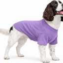 Lovelonglong Pet Clothing Dog Costumes Basic Blank T-Shirt Tee Shirts for Medium Dogs Violet XXL