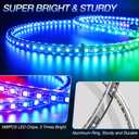 15.5inch Double Row Wheel Lights with APP & Remote Control, RGB Chasing Wheel Ring Lights with Turn & Braking Signal Compatible with Various Trucks, SUV, and Cars