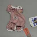 KYEESE Dog Pajamas Stretchable 4 Legs Doggie Jammies Striped Dog PJS Jumpsuit Lightweight Onesie Puppy Pajamas Soft Breathable Cozy Pet Outfit PJS Comfortable Sleepwear,Pink Striped, X-Small