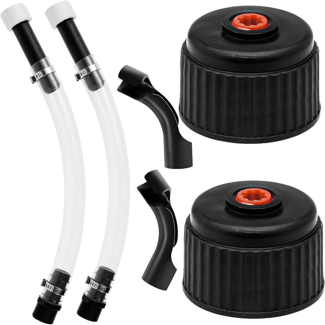 2 Set of Racing Fuel Filler Hose Kits, PVC, Black, Transparent, 37 x 15 x 8 cm, 460g, 2 Count, HARDWARE TUBING, Automotive Fuel Hoses, Includes 2 Hoses, 2 Jug Caps, 2 Hose Benders