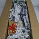 JMFFL 6ft White Artificial Christmas Tree, Christmas Pine Tree for Home Party Christmas Decorations with 600 Branches and Two-Color Decorative Flowers Decorative Balls
