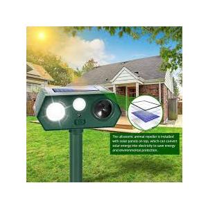 Solar Ultrasonic Animal Repellent, Cat Repellent, Rabbit Deterrents for Patio Garden, No Flash