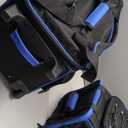 4 Ball Bowling Bag with Wheels, 3 Ball Bowling Bags Roller with 1 Ball Add On Bag, Multi-Pockets & Shoe Compartment (Fits Up to Size 16) (Blue)